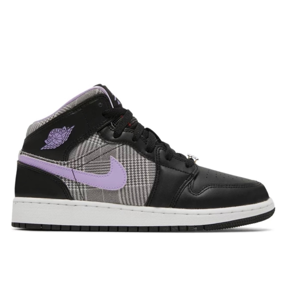 Air Jordan Black Plaid & Lilac